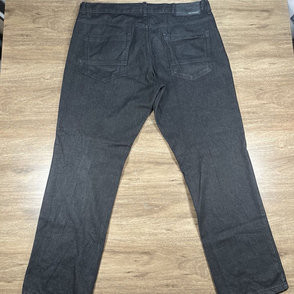 Rocawear Men's 42 Y2K 90's Skater Baggy Dark Wash Loose Black Denim Jeans - Picture 2 of 9
